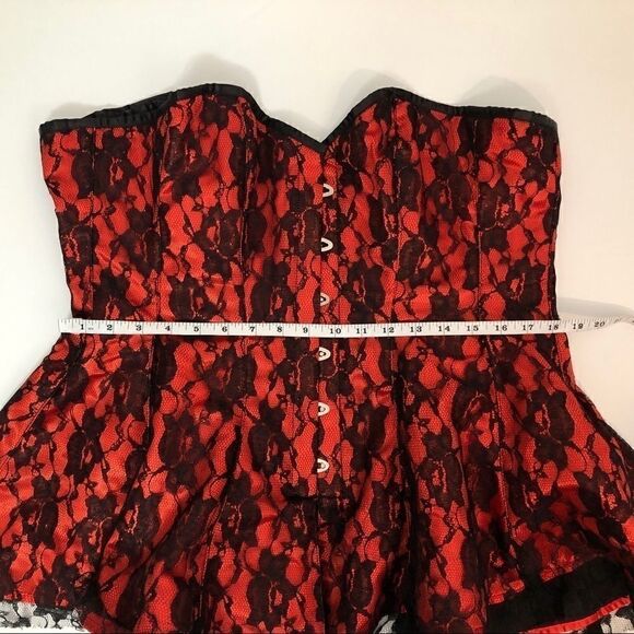 SEXY Lace Up Black & Red Bandeau Size 3X!! - Picture 7 of 10